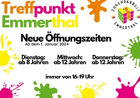 Neue Öffnungszeiten 2024 Jugendtreff © Gemeinde Emmerthal